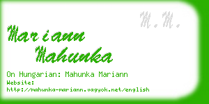 mariann mahunka business card